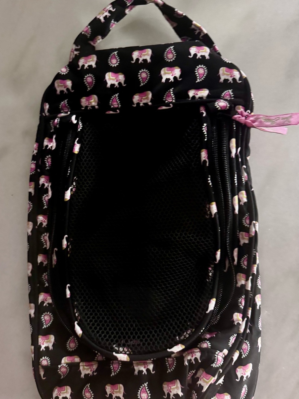Vera Bradley Pink Elephants Travel Organizer Shoe & Toiletry Bag